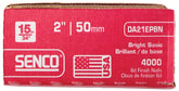 Senco DA21EPBN Finish Nail, 2 in L, 15, Steel, Bright Basic, Brad Head, Smooth Shank